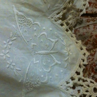 These pillowcases came to me from Clara, who knew I love vintage linens.